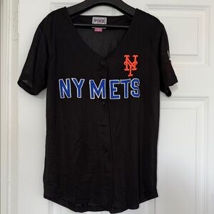 PINK Victoria's Secret Black NY Mets jersey